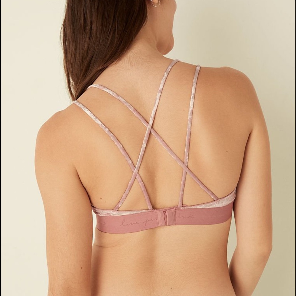 VICTORIA SECRET PINK VELVET TRIANGLE BRALETTE - Picture 7 of 10